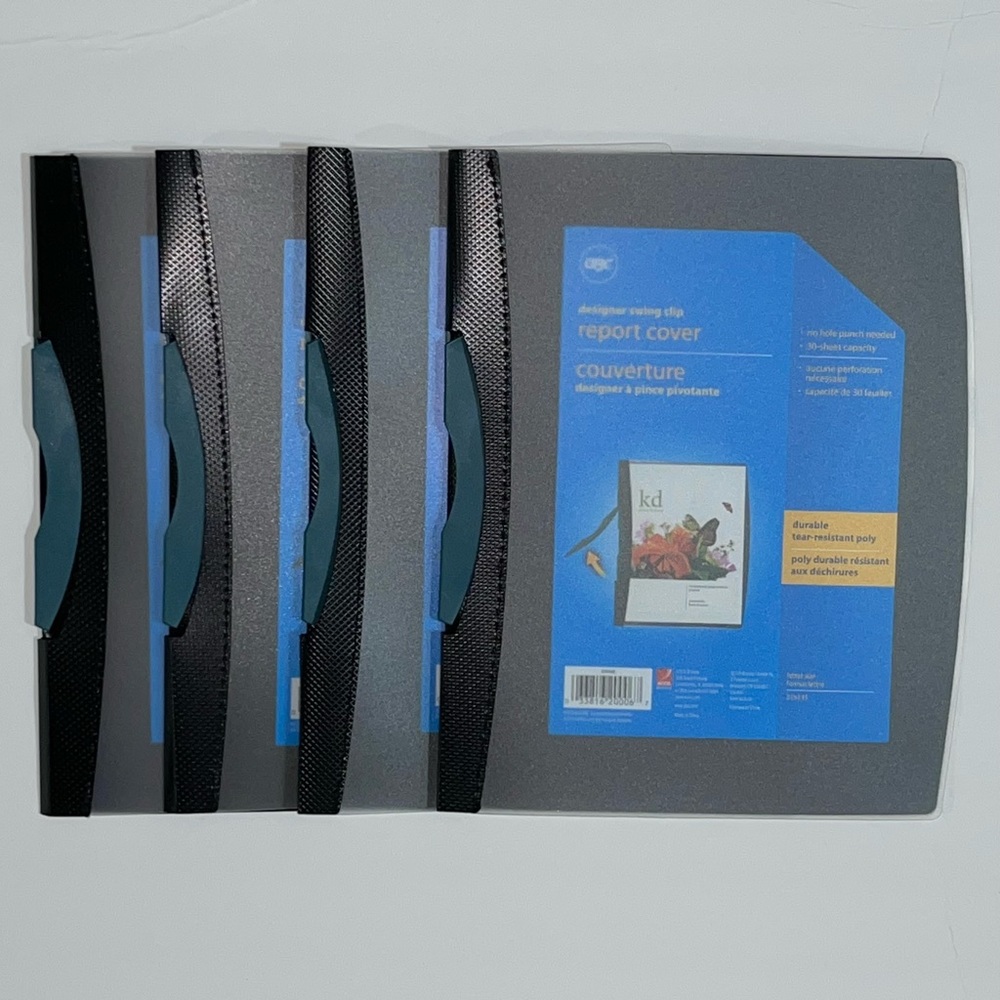 GBC Set of 4 Designer Swing Clip Report Cover, Letter Size, 21513S